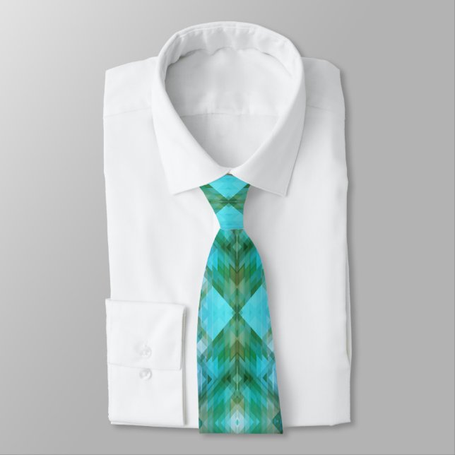 Aztec Inspired Geometric Pattern Design Tie (Tied)