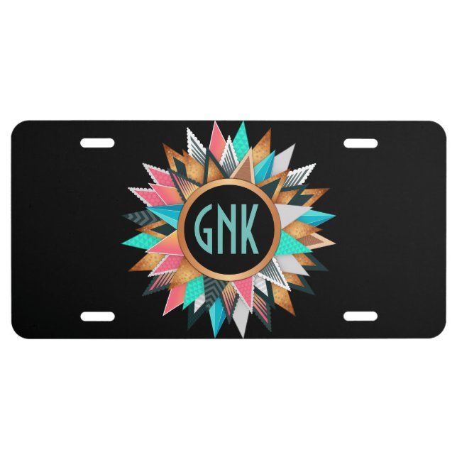 Aztec Inspired License Plate (Front)