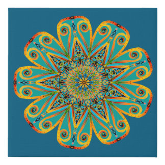 Aztec inspired Mandala Faux Canvas Print