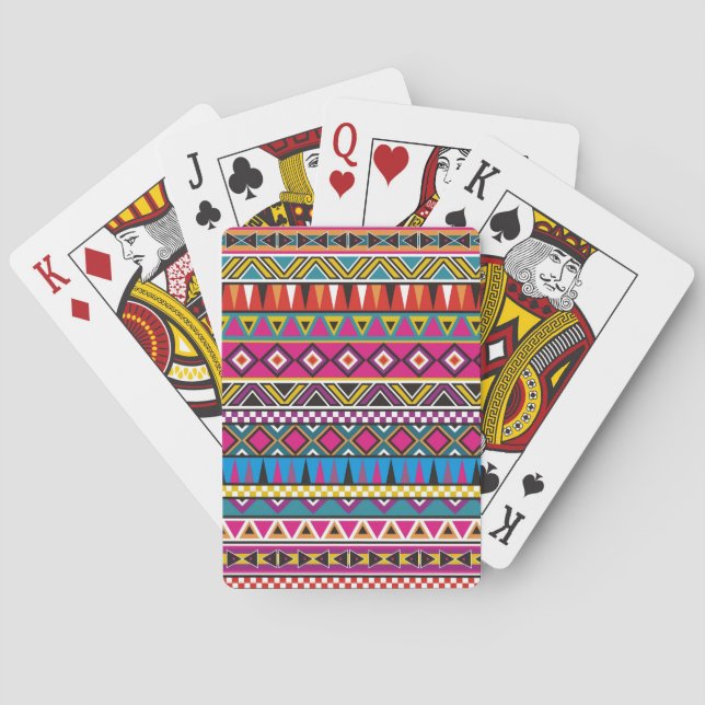 Aztec inspired pattern poker cards (Back)