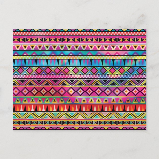 Aztec inspired pattern postcard (Front)