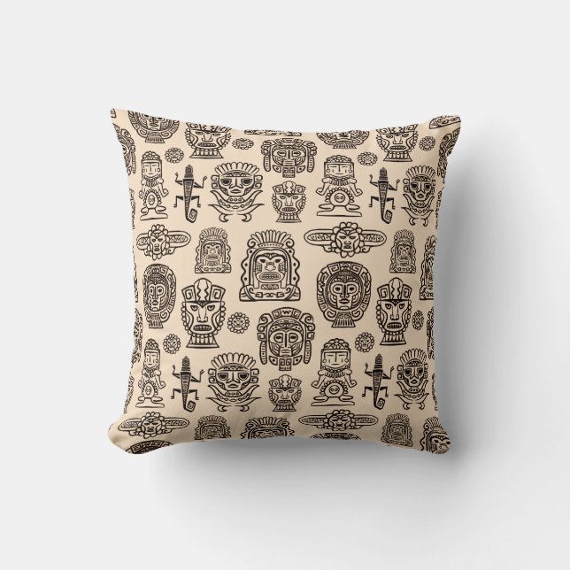Aztec Inspired Pattern Throw Pillow (Front)