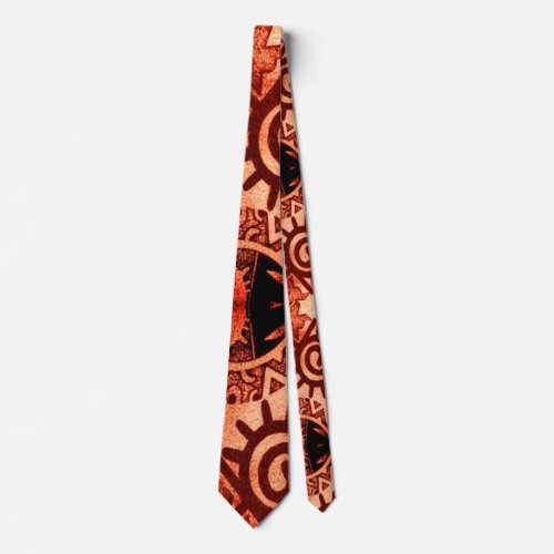 Aztec Inspired Red Popular Mens Trendy Neck Tie