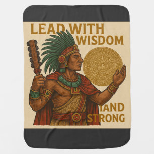 Aztec Inspired Warrior Tee – Brown & Gold Baby Blanket