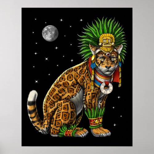 Aztec Jaguar God Poster