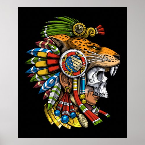 Aztec Jaguar Mask Poster