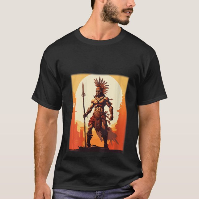 Aztec Jaguar Warrior Native Mexican Mythology Men  T-Shirt (Front)