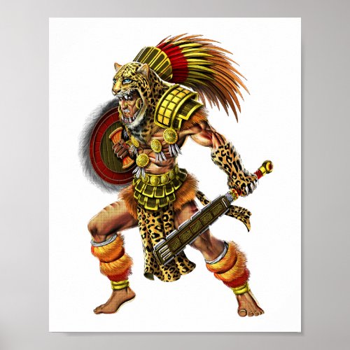 Aztec Jaguar Warrior Poster