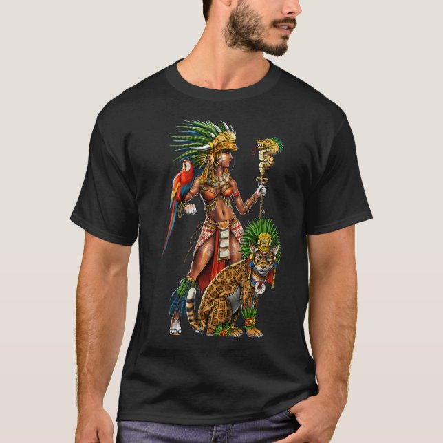 Aztec Jaguar Warrior Woman T-Shirt (Front)