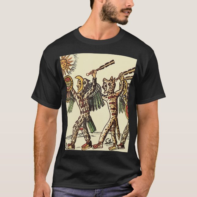 Aztec Jaguar Warriors  Mexico Mexican History  T-Shirt (Front)