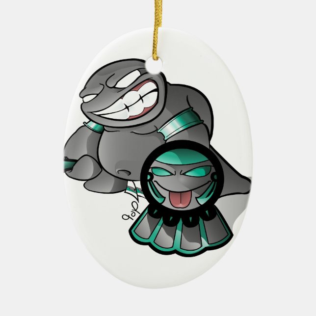 Aztec Lil Fat Belly Ceramic Ornament (Front)