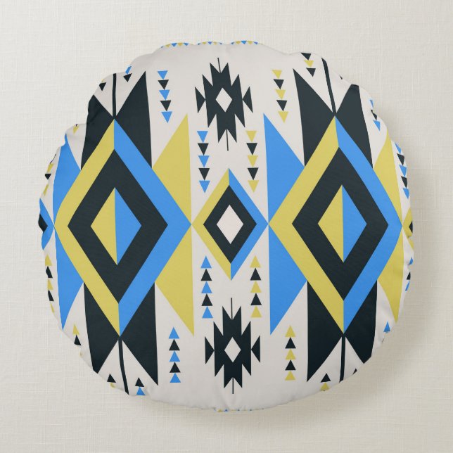 Aztec Links Round Pillow (Front)