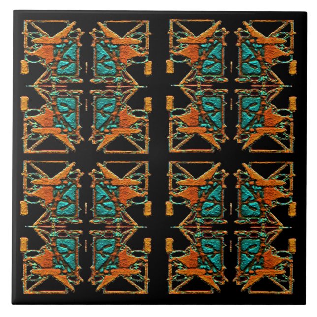 Aztec Mandala Ceramic Tile (Front)