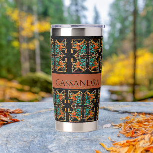 Aztec Mandala Personalized Insulated Tumbler