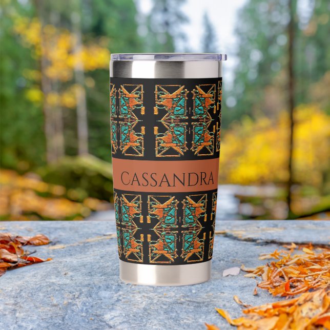 Aztec Mandala Personalized Insulated Tumbler (Outdoor)