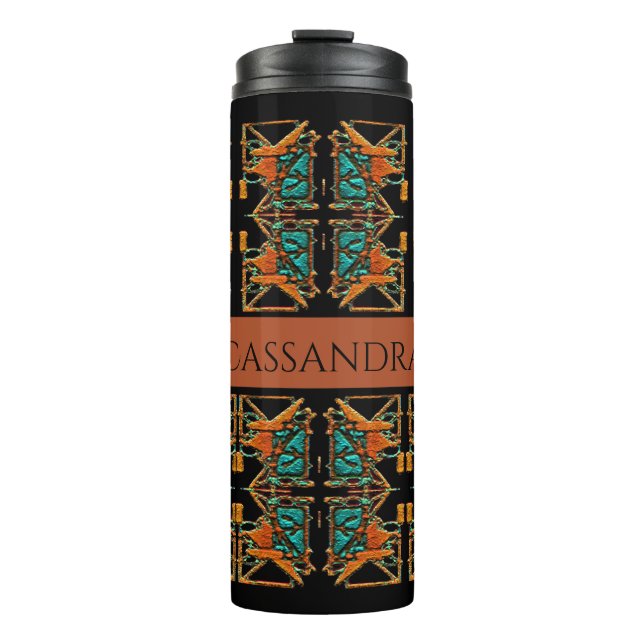 Aztec Mandala Personalized  Thermal Tumbler (Front)