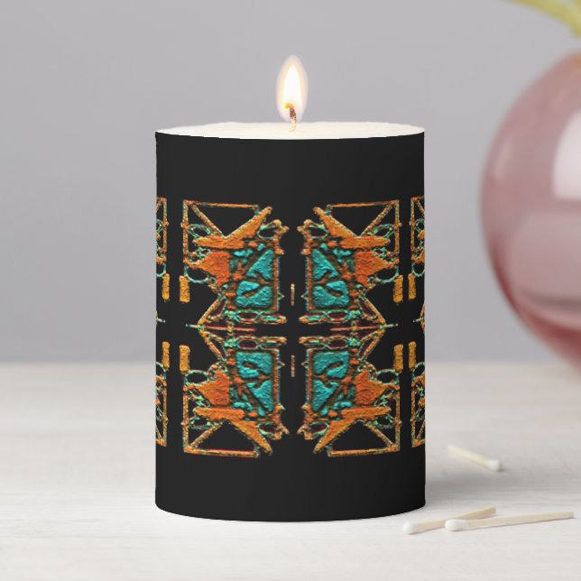 Aztec Mandala Pillar Candle (In Situ)