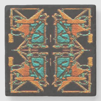 Aztec Mandala Stone  Coaster