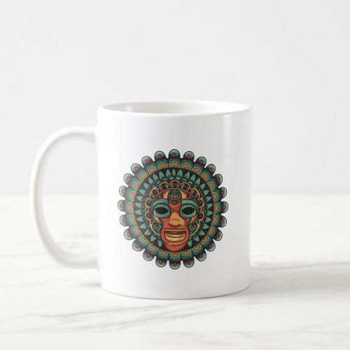 Aztec mask pattern coffee mug