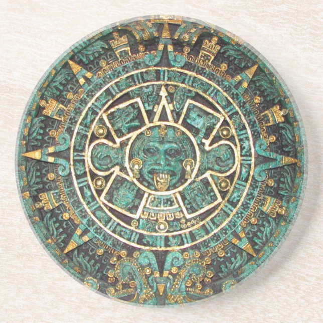 Aztec Mayan Ancient Round Disk Calendar Coaster | Zazzle