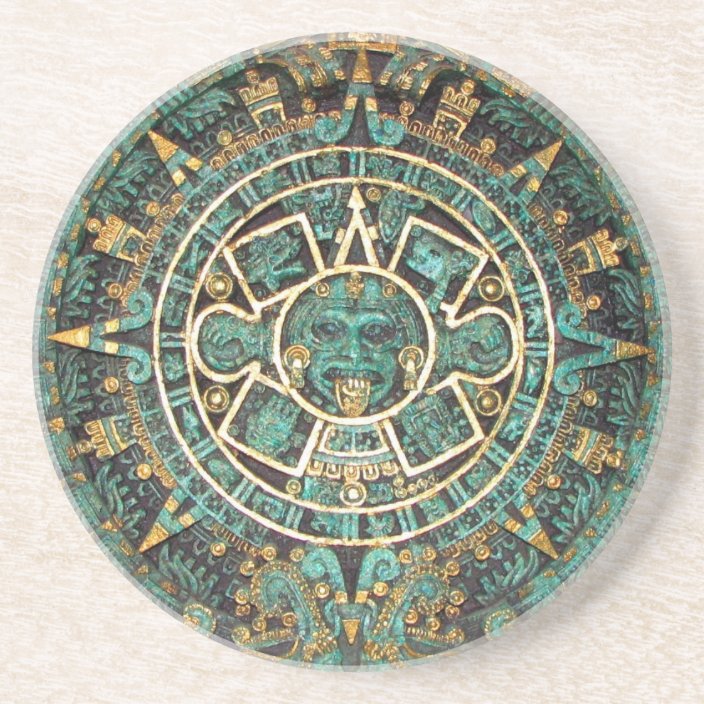 Aztec Mayan Ancient Round Disk Calendar Coaster | Zazzle.com