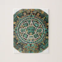 Aztec Mayan Ancient Round Disk Calendar Jigsaw Puzzle | Zazzle