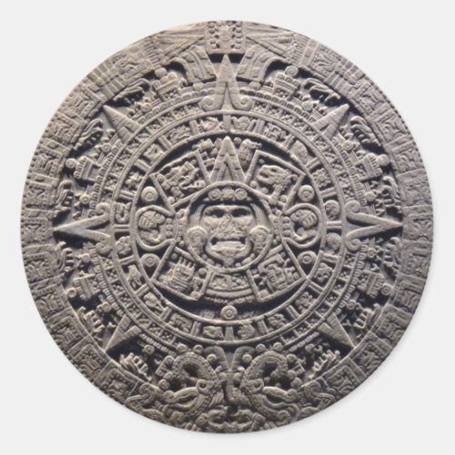 Aztec MAYAN CALENDAR Stone _ December 21 2012 Classic Round Sticker