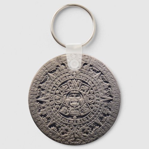 Aztec MAYAN CALENDAR Stone _ December 21 2012 Keychain