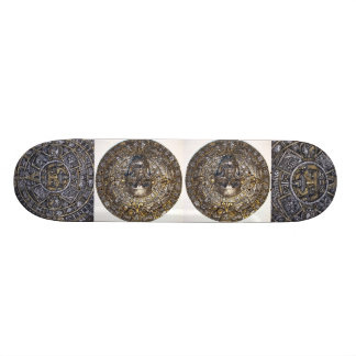 Aztec Mayan Calendar With Skull Skateboard