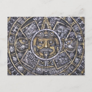 Aztec /Mayan Sun Calendar Postcard