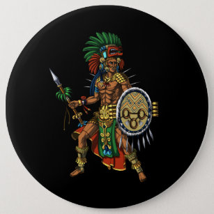 Aztec Mayan Warrior Button