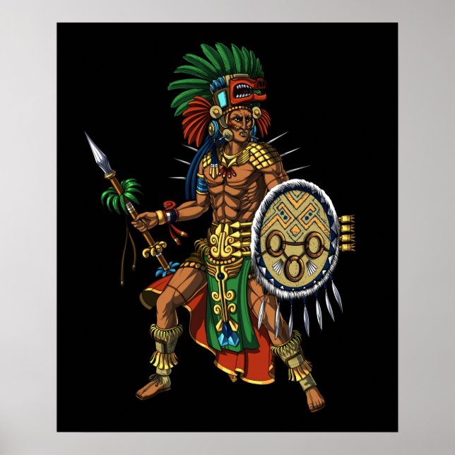 Aztec Mayan Warrior Poster (Front)