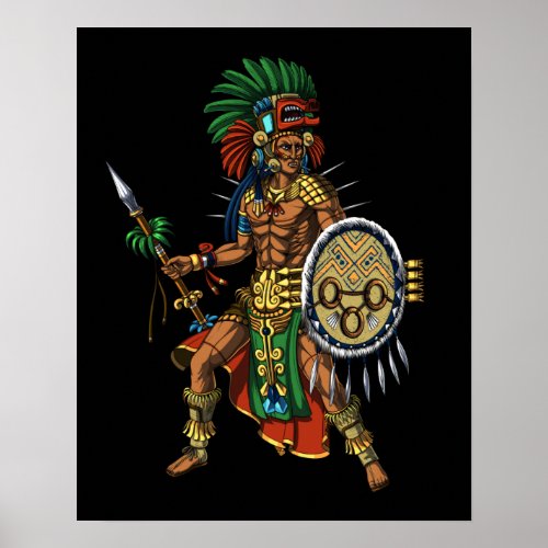 Aztec Mayan Warrior Poster