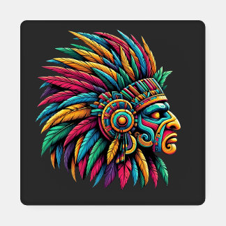 Aztec Mayan Warrior Profile Coaster Set