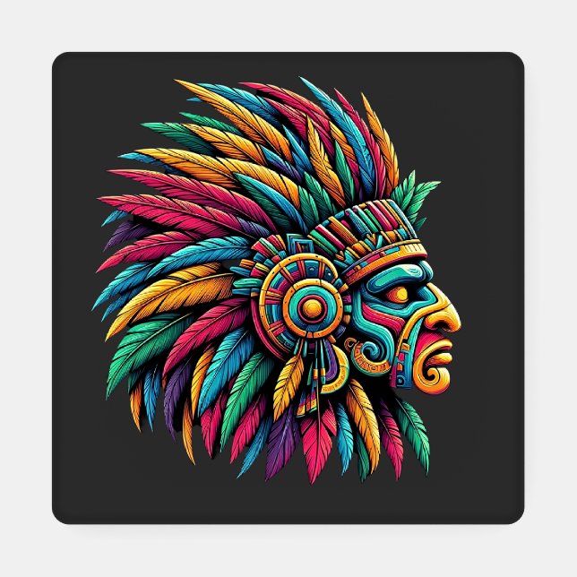 Aztec Mayan Warrior Profile Coaster Set (Single)