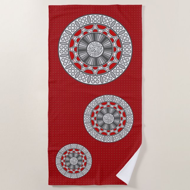 Aztec Meets Alien Beach Towel (Front)
