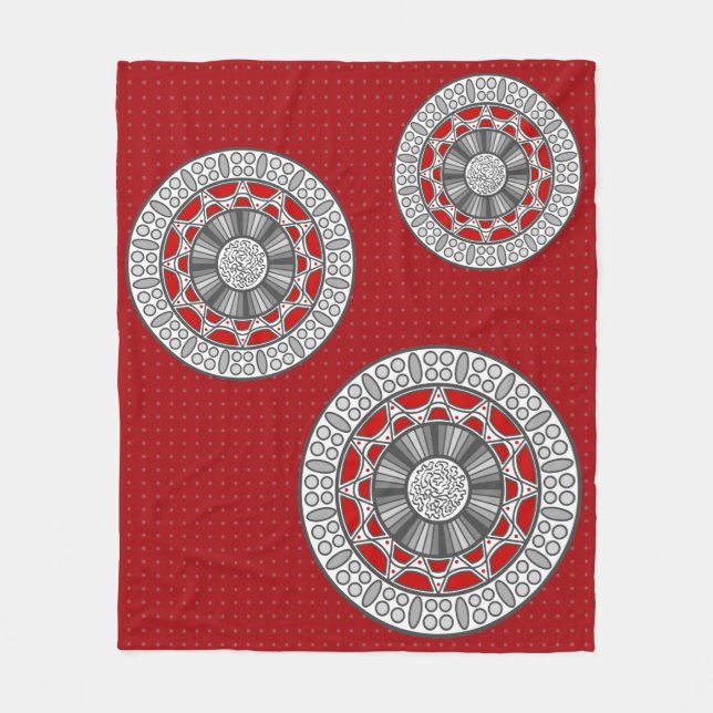 Aztec Meets Alien Fleece Blanket (Front)