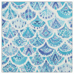 AZTEC MERMAID Tribal Scallop Nautical Pattern Fabric