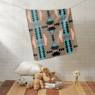 Aztec Mexican Geometric Pattern Baby Blanket