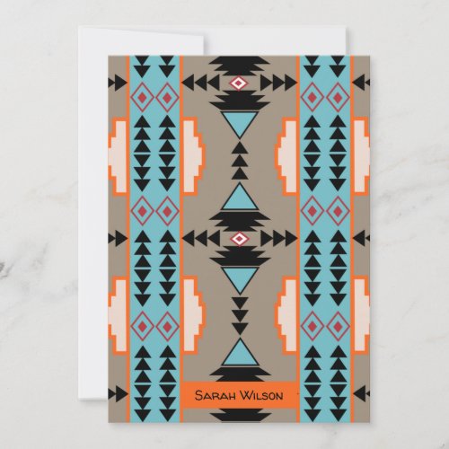 Aztec Mexican Geometric Pattern Thank You Card