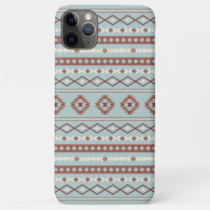 Aztec Mixed Motif Pattern Rusts Cream Blue iPhone 11 Pro Max Case