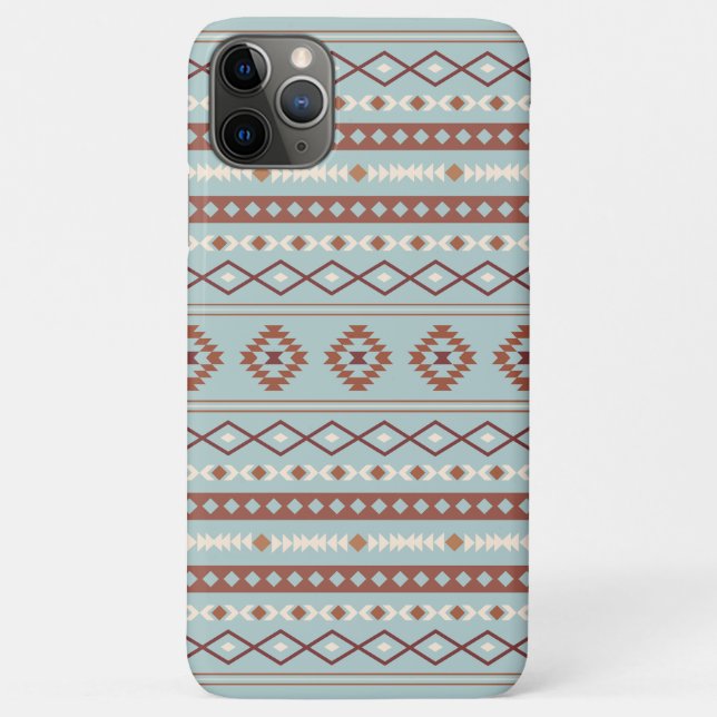 Aztec Mixed Motif Pattern Rusts Cream Blue Case-Mate iPhone Case (Back)