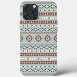 Aztec Mixed Motif Pattern Rusts Cream Blue iPhone 13 Pro Max Case