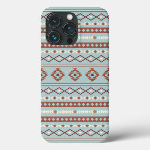 Aztec Mixed Motif Pattern Rusts Cream Blue iPhone 13 Pro Case