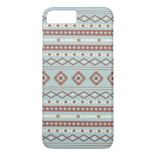 Aztec Mixed Motif Pattern Rusts Cream Blue iPhone 8 Plus/7 Plus Case