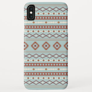 Aztec Mixed Motif Pattern Rusts Cream Blue iPhone XS Max Case