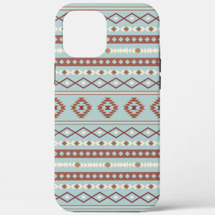 Aztec Mixed Motif Pattern Rusts Cream Blue iPhone 12 Pro Max Case