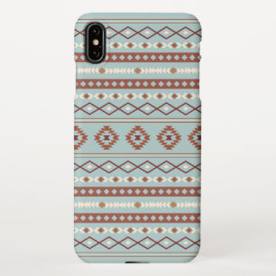 Aztec Mixed Motif Pattern Rusts Cream Blue iPhone XS Max Case