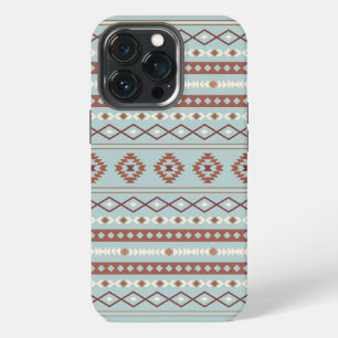 Aztec Mixed Motif Pattern Rusts Cream Blue iPhone 13 Pro Case