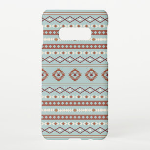 Aztec Mixed Motif Pattern Rusts Cream Blue Samsung Galaxy S10E Case